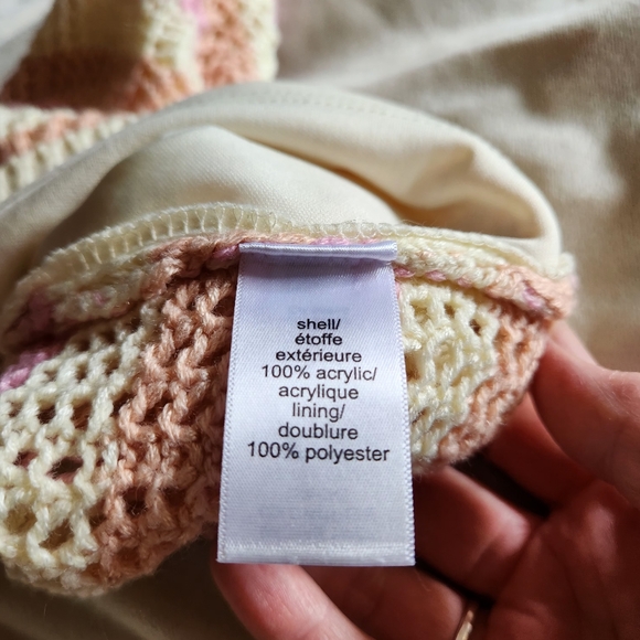 Evsie By Maurices Jr Girls Sz M Pink And Cream Crochet Top Lined - Picture 8 of 9